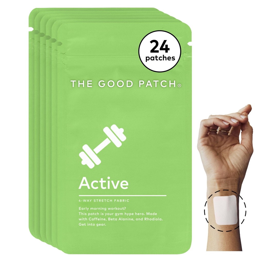 Den gode Patch Active Patch, Energistøtte, Naturlig Patch med koffein, Beta Alanine, Rhodiola, Plant Drevet Wearable Wellness, Employed Release (24 Total Patches)