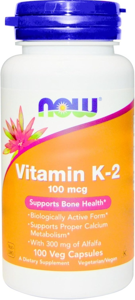 NU Matvarer Vitamin K-2,100mcg, 100 caps (Pack of 2)