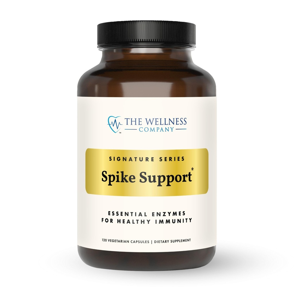 The Wellness Company Spike Support - Detox, Immune Health, Blood Flow, Anti-Clotting - Nattokinase, Dandelion Root, & Black Sativa | 120ct (2 måneders forsyning)