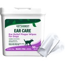 Vet's Beste øre relief Finger Tørker, ørerensing Finger Tørker for hunder, Sotter og deodorizes, 50 Disposable Hund Tørker