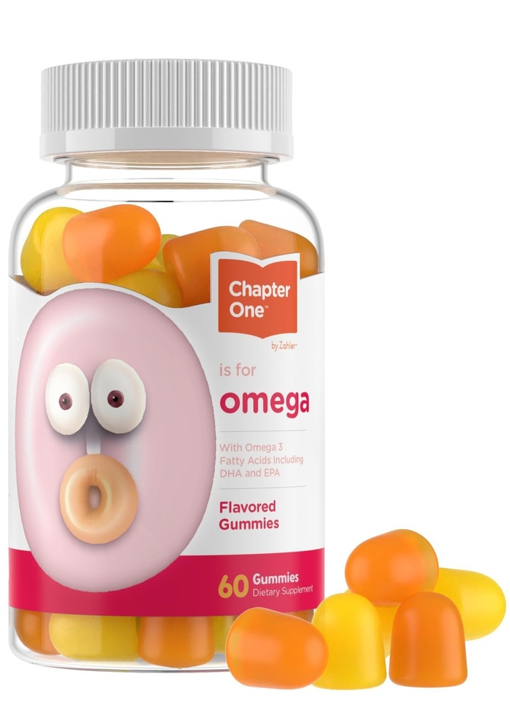 Zahler - Kapittel 1 Omega 3 Gummies for barn (60 greve) - Ingen fiskeolje, Kosher, med Omega 3-6-9, EPA & DHA
