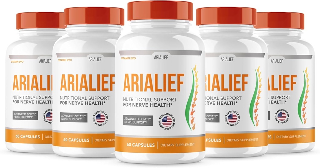 (5 Pacific) Arialief Sciatica Nerve Support, Arialeaf Avansert Nerve Helse, Arialeaf Prime Palm Sciatica, Aria Leaf Primepalm Aria Lief, Nerve Relief Sciatic Soothing (300 Kapsler )