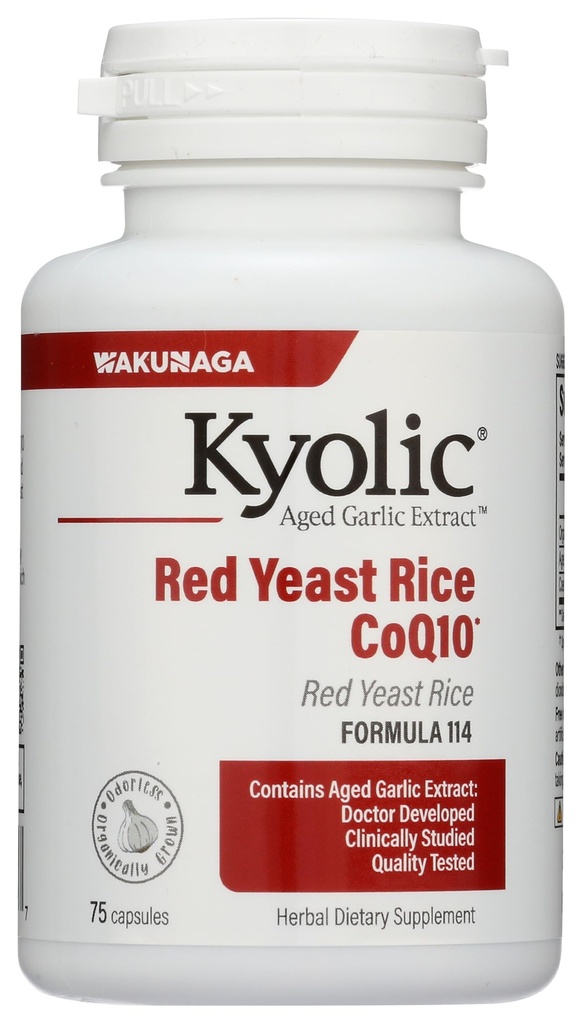 Kyoliske eldre hvitløk ekstrakt formel 114, rød yeast ris coQ10, 75 kapsler