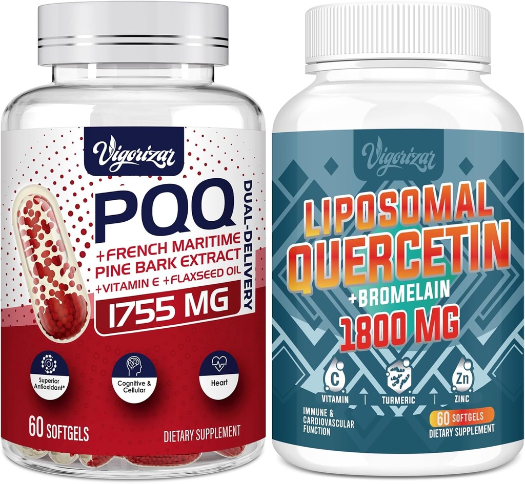 Birsppy Vigorizar Fransk Maritime Pine Bark Ekstrakt med Dual-Delivery + 1600 MG Liposomal Quercetin Phytosome