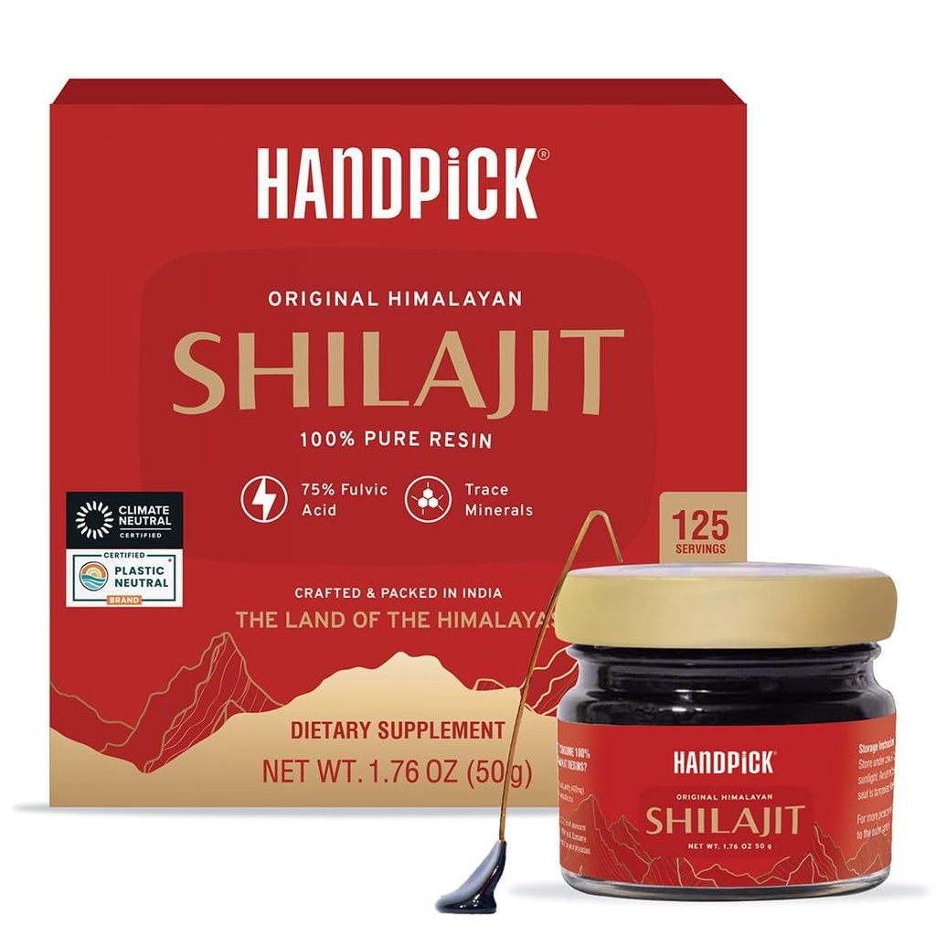 Ren Himalayan Shilajit Resin pakket i gjenforseglbar Ziplock Pouch
