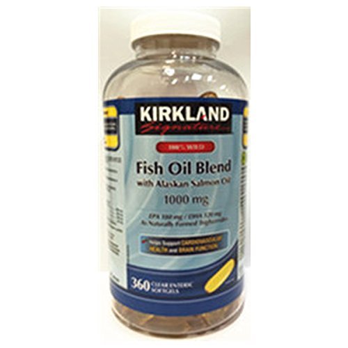 Kirkland Signatur 100% Wild Fish Oil blanding med Wild Alaskan Salmon Oil 180 EPA 120 DHA 1000 mg - 360 Enteriske Softgels