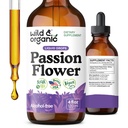 Wild & Organic Passion Blomster Tinktur - Mood Support - beroligende Passionflower Supplement - Passiflora Incarnata Liquid Extract - Vegan, Sukker & alkoholfri urter - 4 fl oz