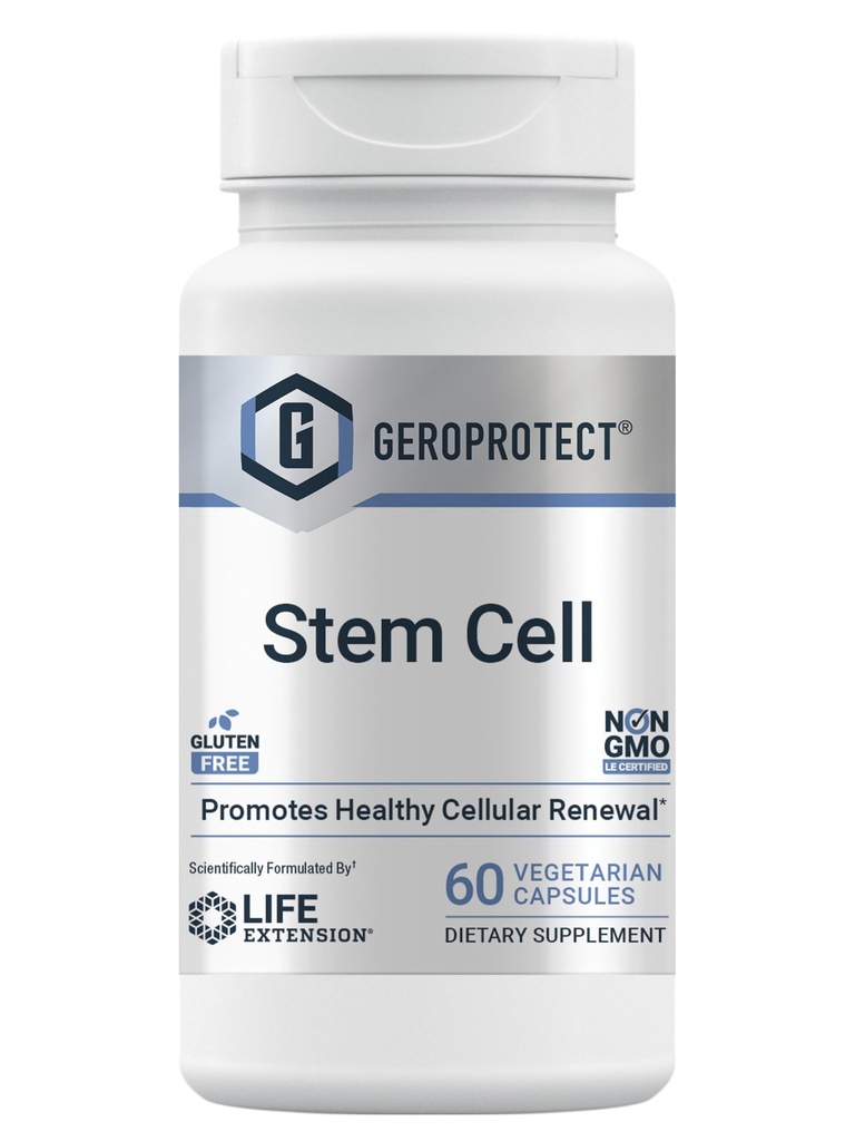 Livsforlengelse GEROPROTECT® Stem Cell, fremmer sunn cellefornyelse, kokumekstrakt, trans-resveratrol, glutenfri, ikke-GMO, vegetarisk, 60 kapsler