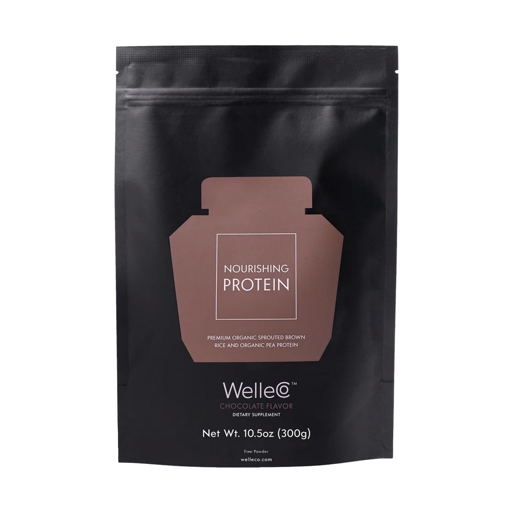 WelleCo Plant-basert sjokoladeprotein pulver, organisk brun ris & pee blanding, 16g protein per servering, Dairy-fri kosttilskudd for energi, gjenoppretting og daglig ernæring, 10.5 oz