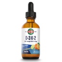 KAL D3 K2 DropIns 125mg / 500 mg flytende vitamin D3 K2 Drops, Bein Helse, hjerte helse og immunstøtte Supplement, Naturlig Citrus Flavor, 60-dagers pengene tilbake garanti, ca. 59 Serv, 2 FL OZ