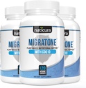 Migratone Migraine Relief - Naturlig hodepine Relief Vitamin - Migraine Supplement med PA - Gratis Butterbur, Magnesium, Vitamin B2 B6 og B12, Mikroaktiv CoQ10 og Feverfew - Migraine Clinic’s Choice