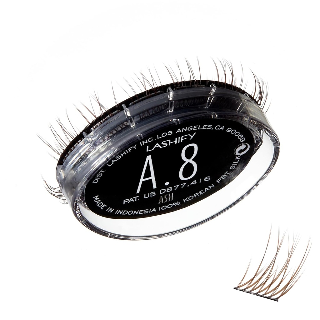 Lashify forsterke 8mm Gossamer Eyelash forlengelser Påfyll, askefarge, DIY falske visker for et naturlig utseende