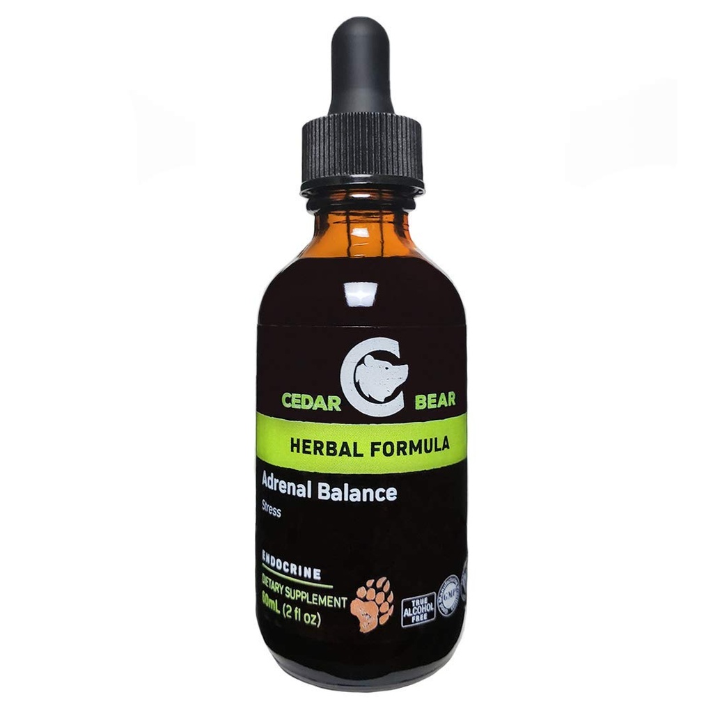 Cedar Bear Adrenal Balance - flytende Herbal Supplement med Adaptogens som bekjemper tretthet, håndtere stress og øke energi 2 fl oz / 60 ml (1 enhet)