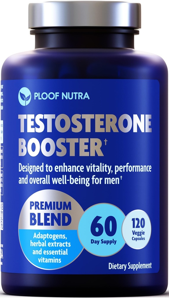 Testosteron Booster Supplement for menn - Mann Enhancing Test Boost - Ashwagandha, Tongkat Ali, Rhodiola, Tribulus, vitamin D3, B6, B12 - Trening, Muskelbygger, styrke, energi, ytelse - 120ct