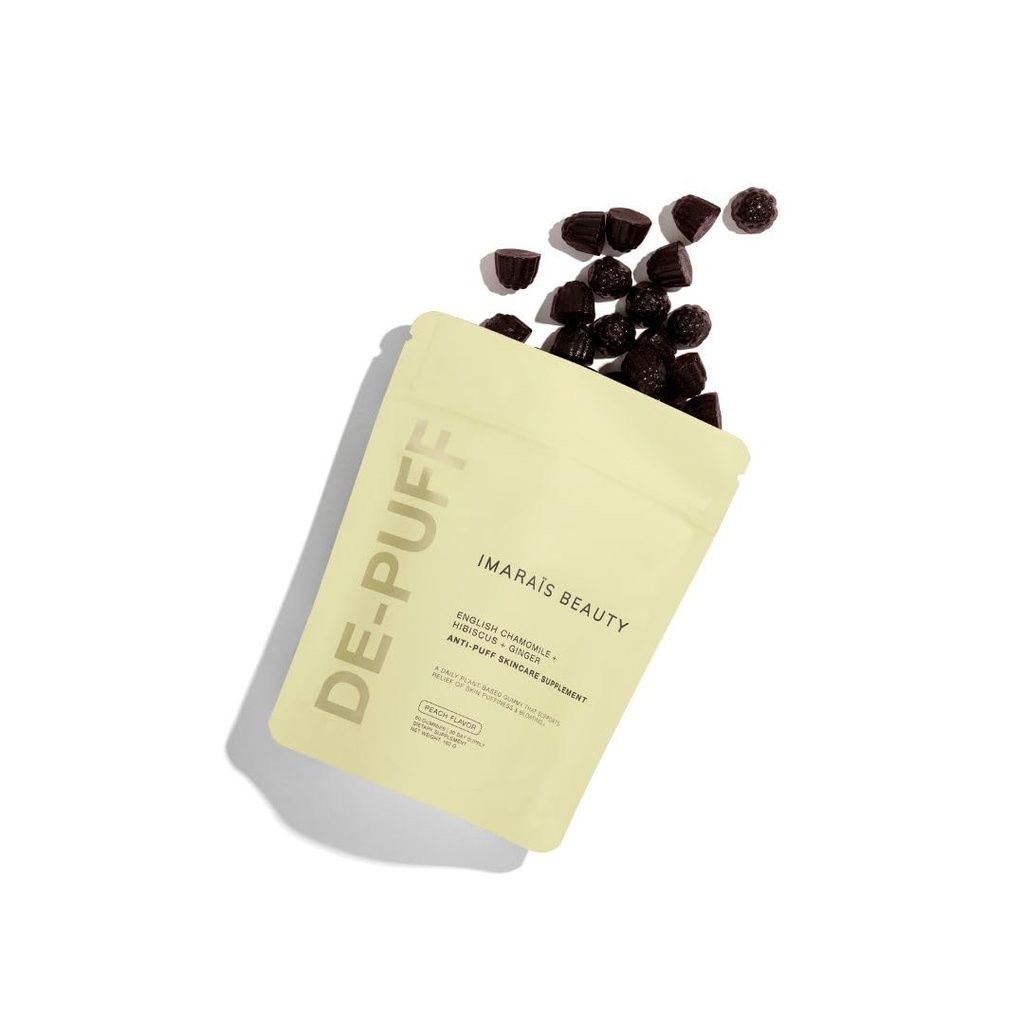 IMARArøðS Beauty by Sommer Ray Depuff Anti-Bloat Gummy - English Chamille, Hibiscus, Ginger - Støtter Hud Helse, Gut Helse, Hud Bloat & Puffiness - Sukkerfri, PETA-sertifisert