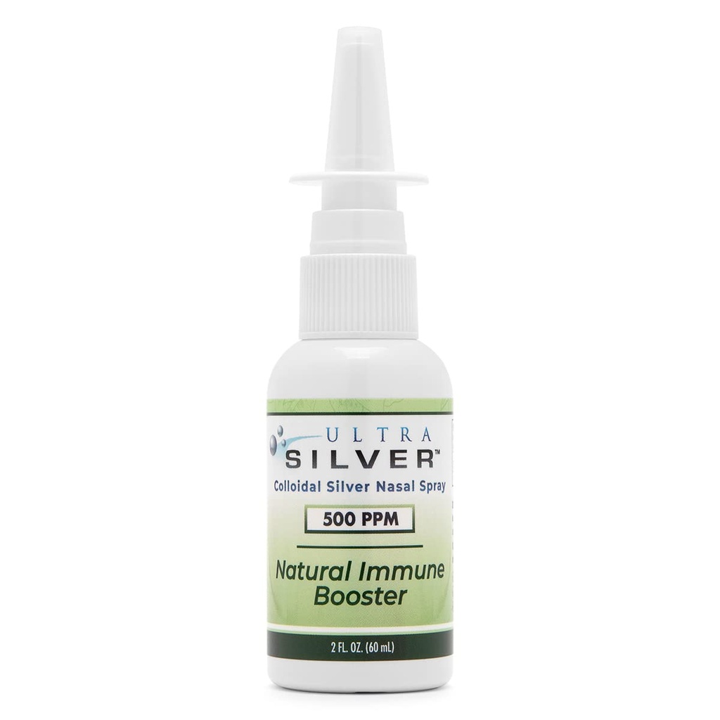 Ultra sølv ® kolloidalt sølv nasalsprøyte ® 500 PPM ® 2 Ounce vertikal sprøyteflaske