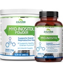 Zazzee Myo-Inositol kapsler og Myo-Inositol pulver, 100% ren, premium kvalitet, vegan, ikke-GMO og alt naturlig