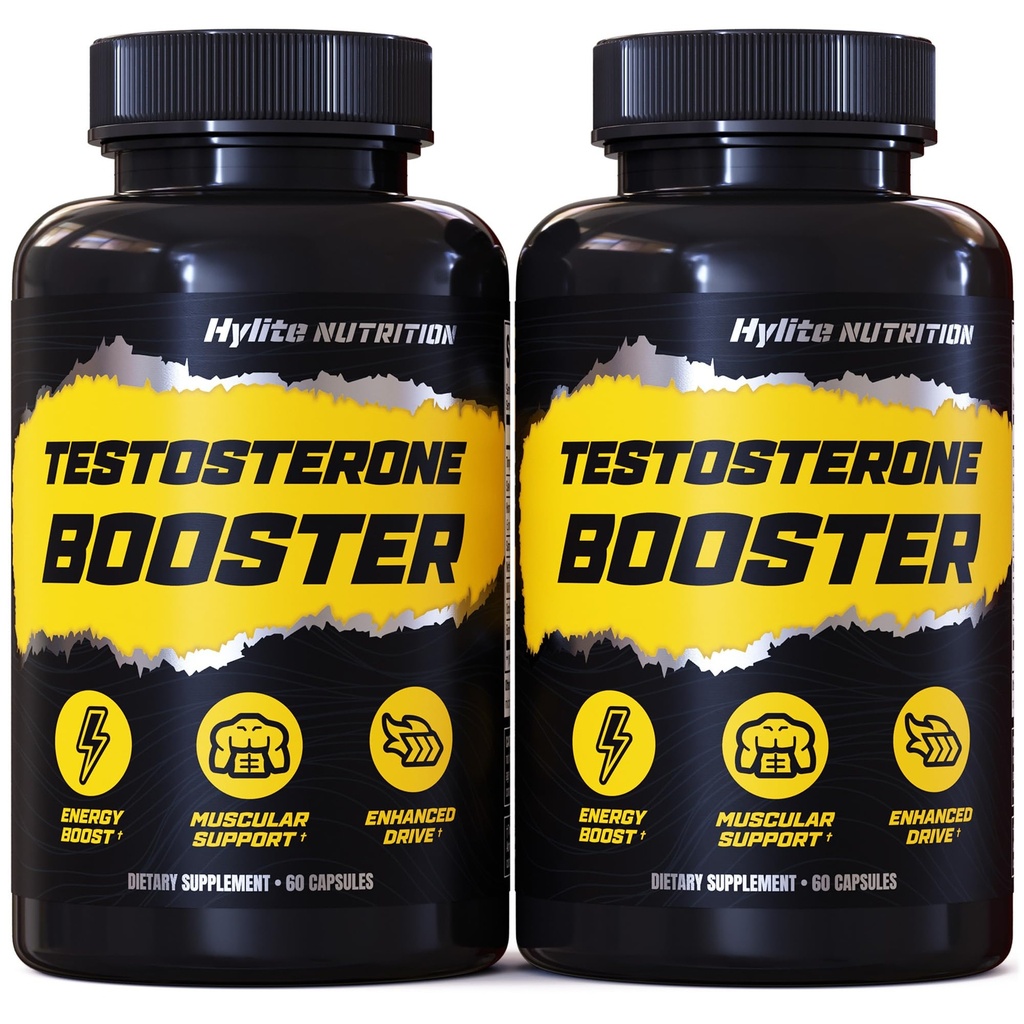Testosteron Booster - Testosteron Supplement for menn - mannlig forsterkende piller for muskelvekst, Libido, Stamina, styrke - Tongkat Ali Muscle Builder Workout Supplement - Total T Test Boost - 2 Pacific