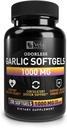 Odorless hvitløk Supplement | 1000 mg per servering | Støtte hjertehelse, sirkulasjon og immunsystem | GMP-sertifisert, ikke-GMO, 3rd Party testet | 200 kapsler