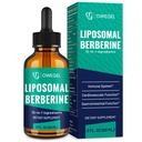 Berberine HCL Supplement med ceylon kanel - høy absorberbar liposomal Berberin flytende dråper 3000 mg- 12 i 1 naturlige ingredienser - AMPK aktivator - 2 Fl Oz