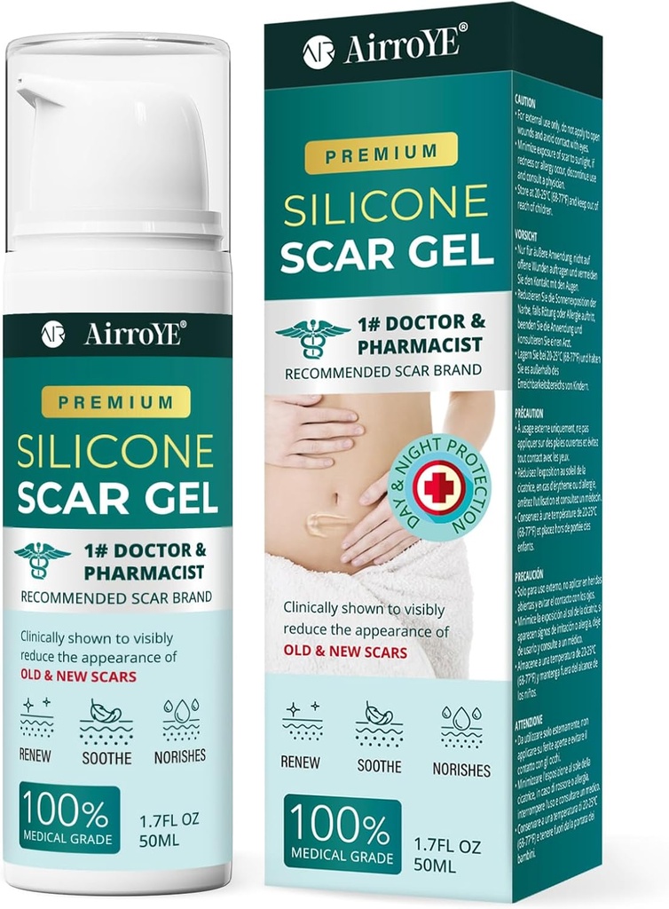 Silikon Scar Gel for Stretch Mark: 100% Silikon Scar Cream - Fjern nye gamle hudarr 50g