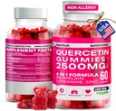 Quercetin Gummies - 2500MG Quercetin med Bromelain L-theanine & Zinc - Pure Supplement for immunsystem Lunge og Allergi støtte - Immunitet Booster Vegan kosttilskudd for barn og voksne - laget i USA