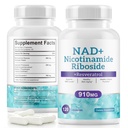 NAD+ Tilleggsalternativ - Liposomal Nicotinamid Riboside - Resveratrol & Quercetin - høy renhet NAD kosttilskudd for anti-aldring, fokus, energi 120 kapsler