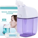 Nasal irrigasjonssystem med 30 saltpakker, Sinus rengjøringsmaskin, nese Sinus rengjøringsmaskin med vanntank og avfallssamlingstank - Violet