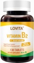 Lovita vitamin B2 (Riboflavin) 100mg, tidsavsatt frigivelse, 8 timers abonnent, støttemetabolisme og nerve helse, 130 vegansk tablett