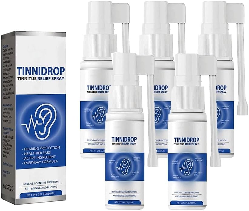 BOXBIT Tinnitus Relief Spray,Tinnitus Relief Spray, Ear Tinnitus Relief for Reliefs Tinnitus, øre tilbake, øret Discomfort (størrelse : 5Count (Pack of 5))