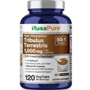 NusaPure Tribulus Terrestris 50:1 Ekstrakt, 1000 mg Ekvivalent med 50 000 mg | 120 Veggie Caps | 95% Steroidal Saponins | Ikke-GMO, Bioperin