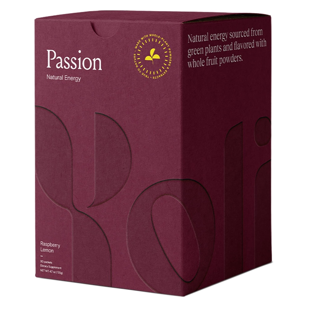 Yoli® Passion Energy Drink Powder Mix - naturlig energidrikkblanding for utholdenhet og utholdenhet, 30 pakker - bringebær sitron