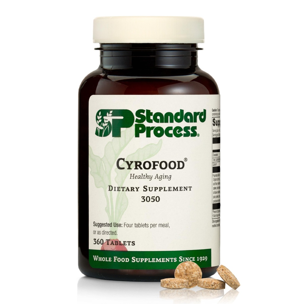Standard prosess Cyrofood - Sunn Aging Support Supplement - ernæringsmessig kosttilskudd med Bovine Adrenal, Reishi Mushroom Powder, Organic Carrot og mer - Hele matbaserte Supplement - 360 tabletter