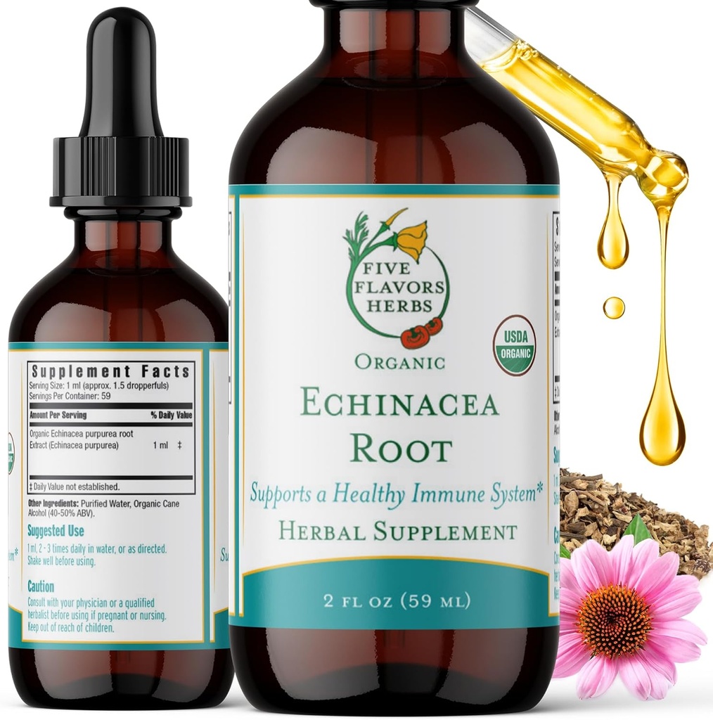 Echinacea Root Tinktur - immunsystem støtte, for Bites, Stings og sår, Melke havre, Herbal Supplement - 2 Fl Oz