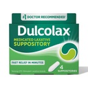 Dulcolax Stimulant Laxative Medisinerte Suppositorier, Forutsigbar og effektiv healing Relief, Bisacodyl 10 mg, 4 greve