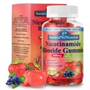 NAD Supplement Gummies Sugar-Free, NAD Nicotinamide Riboside Resveratrol 900mg w. Quercetin, Collagen Biotin & Vitamin, høy styrke NAD Resveratrol kosttilskudd for anti-aldring, energi, fokus