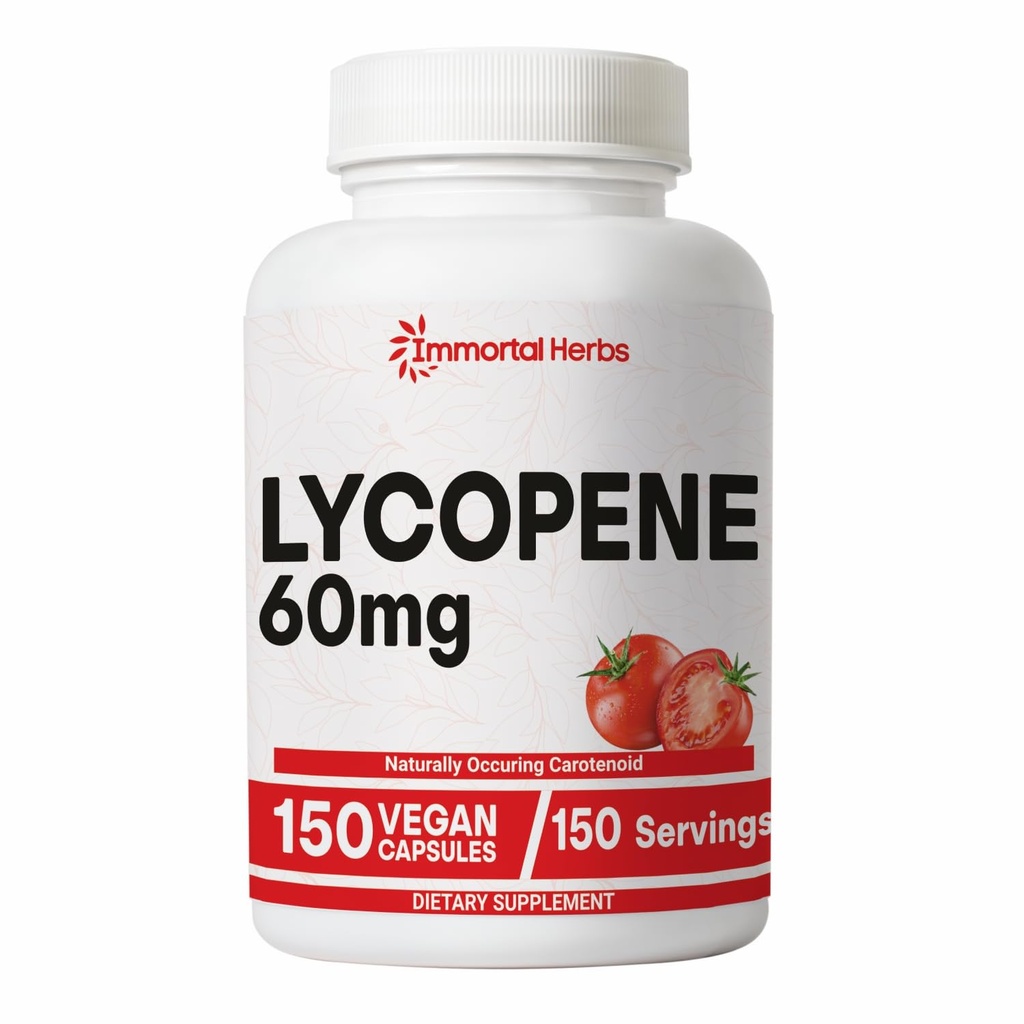 Lycopen Supplement for menn 60mg, 150 kapsler, naturlig tomater ekstrakt pulver for hud, hjerte og immun støtte, 100% Veg Lycopen Complex, ikke-GMO og glutenfri karotenoid Supplement