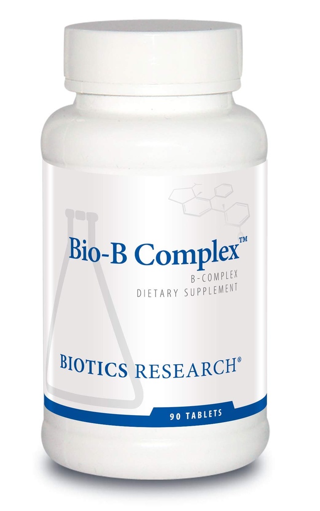 Biotika Forskning Bio B kompleks høy potens B-kompleks med folat og vitaminer B2, B6 og B12 for energiproduksjon, støtter kardiovaskulær funksjon, metabolske veier, hjerne helse 90 faner