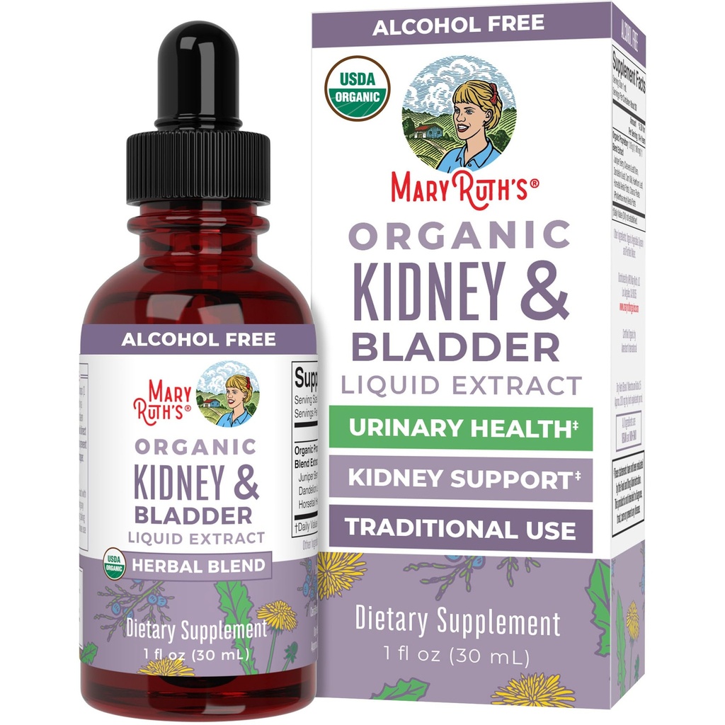 MaryRuth Organics Herbal Supplement Dråper | Støtte Renal & Urin Systems | Juniper Berry | Cleavers | Dandelion | Hawthorn | Hestehale & Chanca Piedra | Vegan ikke-GMO | 1 Fl Oz