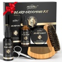 POP MODERN.C Skjeggvekstsett Skjorte Grooming Kit 6 stk Skjorte Vaske Shampoo Skjegg Olje Skjegg Balm Skjegg Comb Børste Scissors