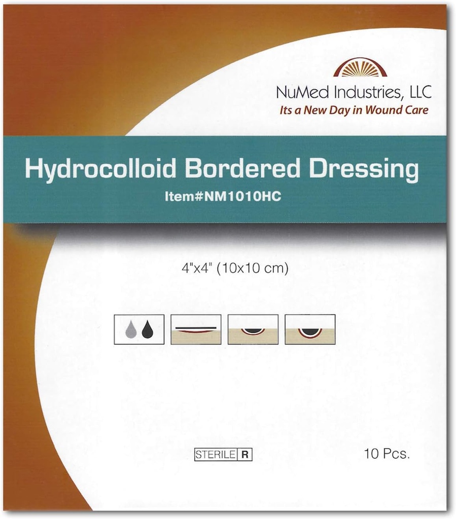 Hydrokolloid Bordered Dressing 4x4 10/Box
