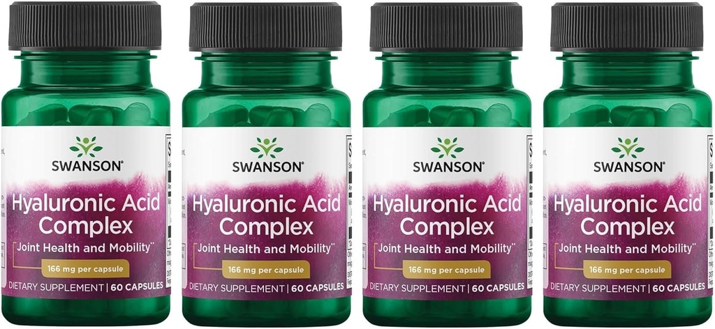 Swanson hyaluronsyre kompleks 166 mg 60 Caps (4 pakke)