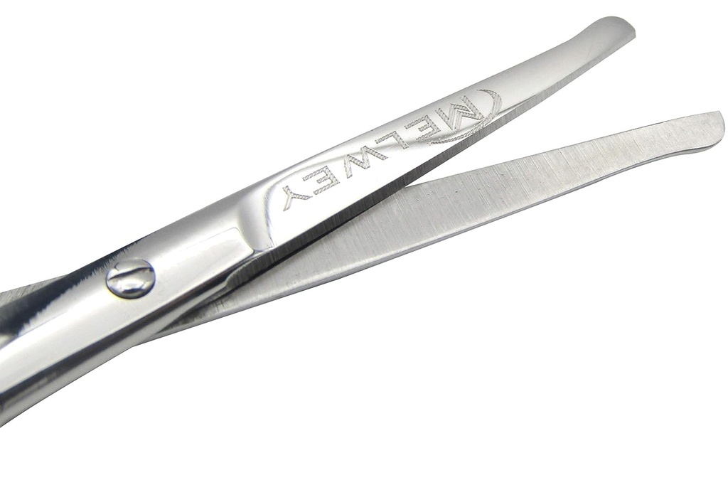 Avrundet rustfritt stål ansiktshår Scissors – Safety Scissors for nesehår, øyenbryn, øyenvipper, mustasje, skjegg og baby negler