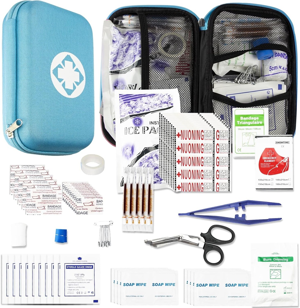 Car-Home Overlevelse Første-Aid Kit Emergency-Kit - Blå 273Piece utstyr Reiseutstyr Førstehjelp Set Hjem Essentials Camping Vandring YIDERBO