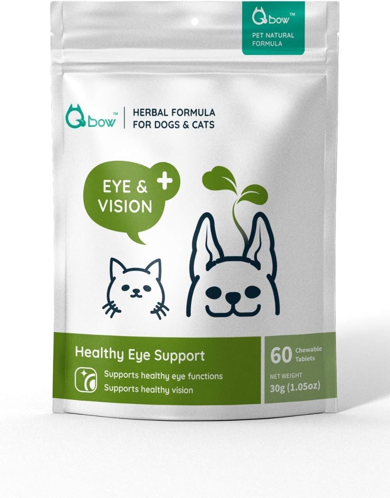 Holistisk, alle naturlige herbal formel øye og visjon Supplement for hunder og katter - Bevarer helse og funksjon av øyne. Regulere tear Stain, tørr øye, og visjon støtte av WellnergyPets 60ct