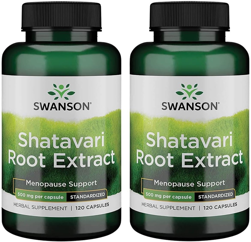 Swanson Shatavari Ayurvedic kvinnelig rejuvenator 500 Milligrams 120 kapsler (2 pakke)
