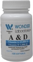 Wonder Laboratories Vitamin a 25 000 IU fra Cod Liver Fish Oil + vitamin D3 1000 IU