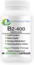 B2-400 ren riboflavin - nervesystem helse, Homocysteine detox, kardiovaskulær, hjelper øke energi, mental klarhet, metabolisme og cellefunksjon (60, uovertruffen)