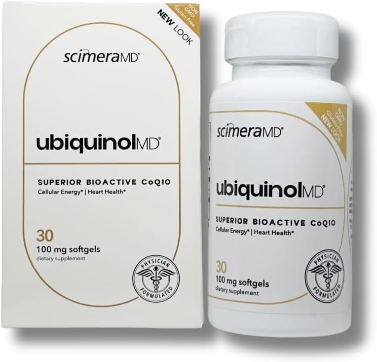 ScimeraMD® Ubiquinol Coenzym Q10 Kaneka QH Antioksidant Supplement for hjertehelse og cellulære energiproduksjon, 30 CT
