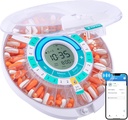 Daviky Automatic Pill Dispenser for eldre med Alarm, Electronic Pill Dispenser Machine, 28 dager Smart Bluetooth månedlig Pill Organizer, Pill Påminnelse med APP for resepter, vitaminer og mer